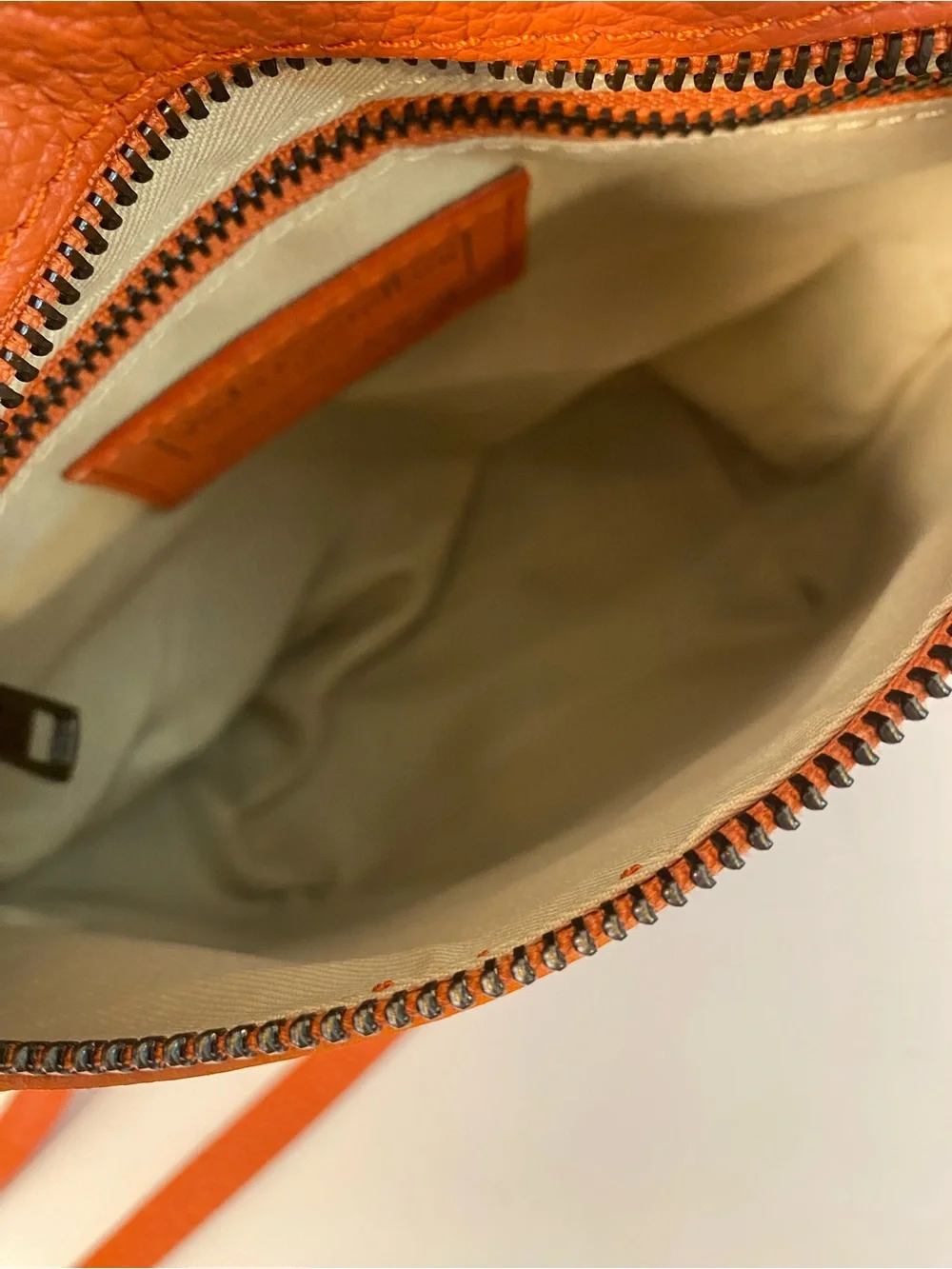 VIOLA CASTELLANI Orange Leather Convertible Handbag Crossbody Purse - Picture 9 of 10